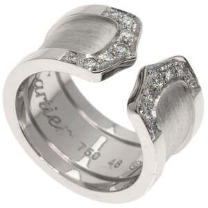 CARTIER 18k Silver Diamond Ring #48